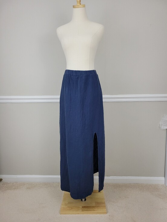 Pact Dresses & Skirts - Pact Blue Maxi Skirt with Side Slit